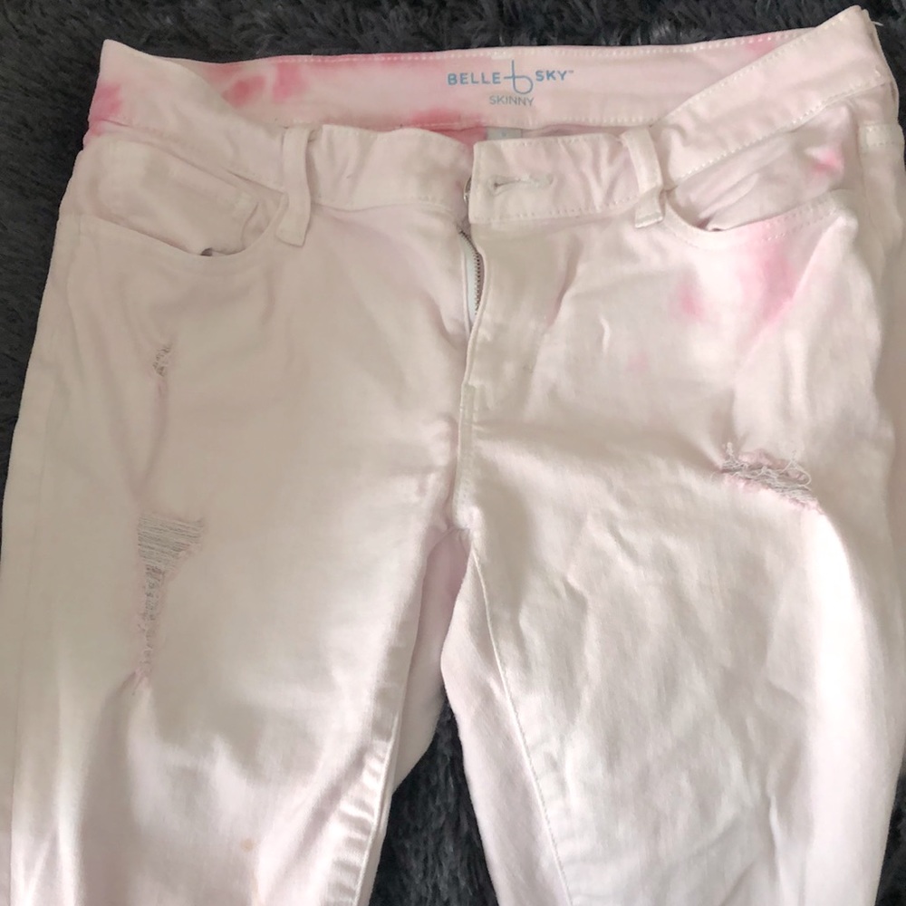 🦌Light Pink Tie Dye Ripped Skinny Jeans🦌